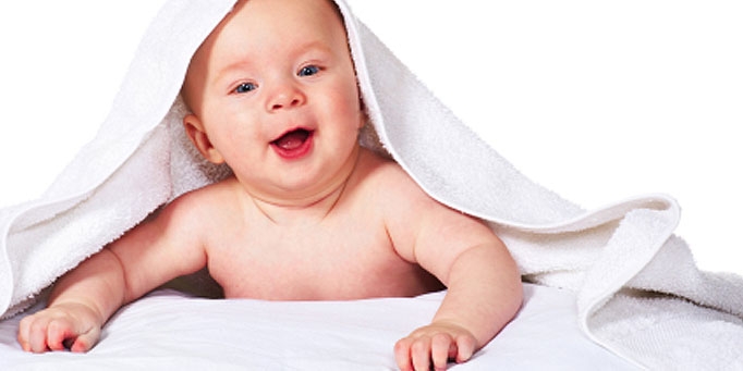 Bathing a newborn image