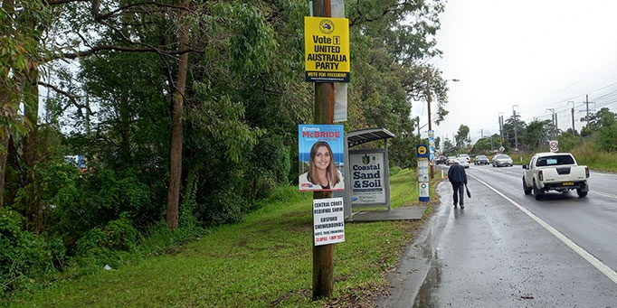 Mum, who are those faces on the telegraph pole? image